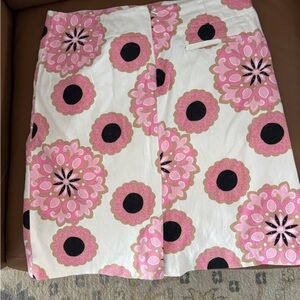 Willi Smith Pink and Black Floral Pencil Skirt